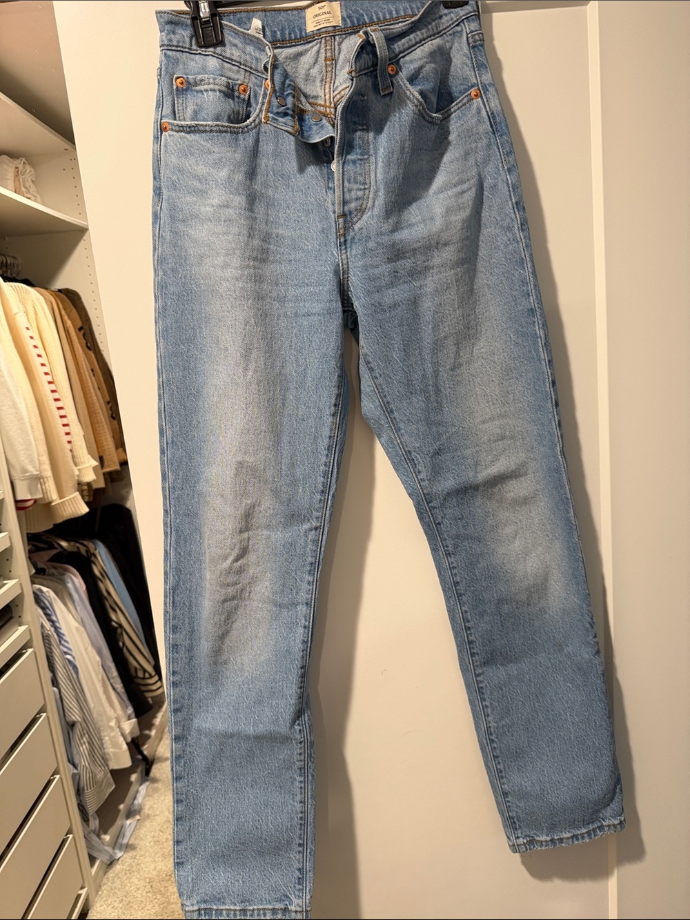 Men's Straight Fit Jeans in Light Blue Denim